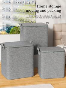 1 túi đựng quần áo gấp gọn dung tích lớn, chống bụi kiểu chăn, túi chuyển nhà cỡ lớn, túi sắp xếp tủ quần áo, lựa chọn thay thế vali xách tay, thiết kế miệng rộng dễ lấy đồ, chất liệu vải cao cấp, bền chắc. - Xám - Xem 5