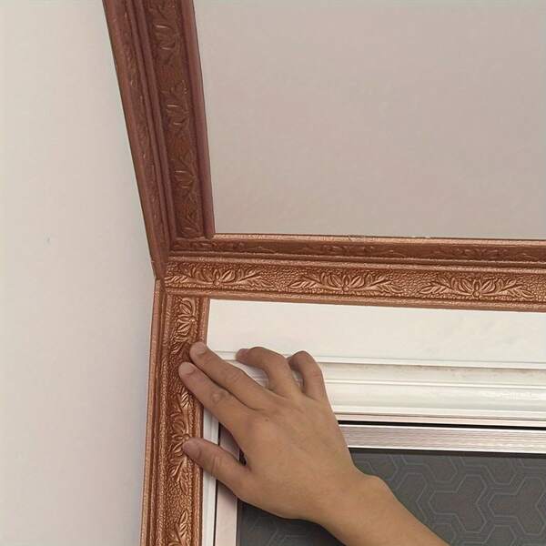 1 Roll Self-Adhesive XPE Foam Wall Corner Sticker - 90.55"X3.14" Flower Pattern Decorative Strip For Wall Ceiling Corner Protection, No Glue No Drill Removable DIY Home Decoration For Living Room Bedroom Bathroom Kitchen.