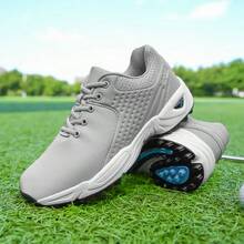 Fashionable Minimalist Anti-Slip Design Golf Shoes, Unisex Outdoor Casual Sports Shoes With Multi-Function Grass Training Strong Grip, Suitable For Daily Commute And Golf Course - Grey - View 2