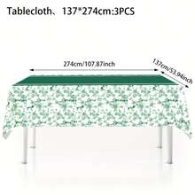 Sage Green Eucalyptus Leaf Tablecover Sage Greenery Tablecloth Plastic Green Leaves Rectangular Greenery Table Cloths For Neutral Shower Birthday Jungle Wedding Party Supplies - Multicolor - View 10