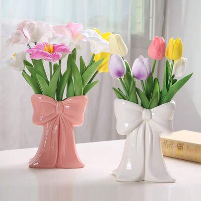 1 hộp đựng bút hình nơ xinh xắn - Hộp đựng cọ trang điểm để bàn, hộp đựng cọ trang điểm thanh lịch, phù hợp cho thiết kế trang trí sáng tạo, dành cho các bạn nữ, sinh viên và phụ nữ, lý tưởng cho kỳ nghỉ, bãi biển, phòng tắm, phòng ngủ, dung tích lớn, quà tặng cho phụ nữ, quà Giáng sinh, ý tưởng quà tặng cho phụ nữ, trang trí phòng.