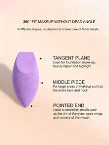 8/6/3/1 件装紫色蛋形美妆蛋 - 完美上妆，不含乳胶，可重复使用，适用于粉底、修容和高光，价格实惠，适合作为圣诞礼物、化妆品、化妆工具、平价好物、礼品、女士礼品、圣诞礼物、赠品、旅行必备 - 彩色 - 查看 6