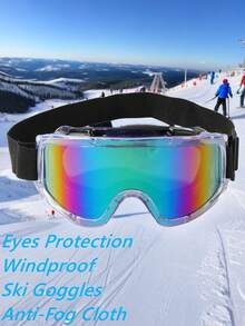 POLASUP 3 In 1 Set - Large Size Ski Goggles With Eye Cover, All-Inclusive Women Fashion Decorative Soft Rubber Ski Goggles, Anti-Fog, Anti-Sand Goggles For ATV, Karting, Hiking, Skydiving, Adjustable Strap Easy Comfort Casual Outfits Outdoor Cycling Glasses For Summer Beach Vacation, Outdoor, Travel Skiing Snow Windproof - Multicolor - View 36