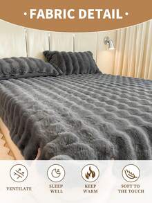 1pc Flannel Fitted Sheet, Bedding, Comfortable Home Textile, Soft Mattress Cover, Solid Color Fitted Sheet, Deep Pocket Design, Fitted Sheet Only (Pillow Case Not Included), Machine Washable, Bedding Gift, Suitable For Twin, Full, Queen, King Bed, Suitable For Autumn/Winter, Room Decor, Winter Decor