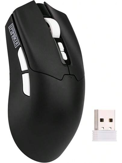 Click Lite Mouse Inalámbrico para Juegos, 800 a 12,000 dpi Ajustable, Sensor PAW3311, 500mAh, 59g, 2.4G/BT/USB-C con 5 Botones Programables para PC//Linux (White)