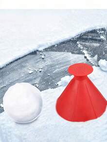 4PCS-Car Windshield Magic Ice Scraper Funnel Snow Shovel, Round Plastic Car Snow Shovel, Snow Scraping And Removing Tool - Multicolor - View 8