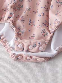 2pcs/Set Newborn Baby Girls Cute Stylish Long Sleeve Bodysuit And Hat, Spring/Autumn Outfit