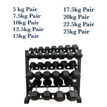 Shark Power Gear Hex Dumbbell 9 Pairs & Sets With L3 Rack – Complete Strength Training Set For Home & Gym - A - View 9