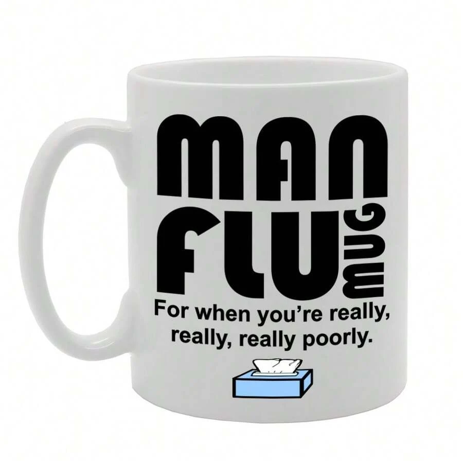 Coralgraph Man Flu Printed Tea Coffee Ceramic - Funny Printed Coffee Mug - Great Gift Idea MG1110 - White - View 1