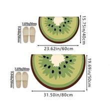 1pc Creative Half-Circle Cartoon Kiwi Printed Faux Wool Floor Mat, Soft Non-Slip Absorbent Washable Bathroom Rug, Comfortable Dirt-Resistant Doormat Carpet For Living Room, Bedroom, Kitchen, Laundry Room, Bathroom - Multicolor - View 3