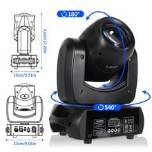 U'King 120W LED Beam Pattern Moving Head Light With 18 Prisms DMX Self-Propelled Stage Light Voice-Activated Mode Suitable For Performance Concert Club Disco And DJ Party Lighting - 美規A型插(110-127V) - 查看 8