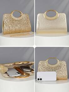 Women's Fashion Sparkling Crystal Rhinestone Clutch Purse, Luxury Shiny Rhinestone Evening Handbag For Prom, Party, Ball, Birthday Celebration, Bridal Clutch, Perfectly Matching With Bridal Party, Prom Bag For Party.Elegant Sparkling Evening Purse For Women, Crystal-Detailed Hand-Held Clutch With Radiant Shine, Versatile Formal Bag For Weddings, Proms And Black-Tie Events.Sparkling Evening Purse, Crystal Clutch Bag, Formal Handbag, Wedding Purse, Prom Clutch, Black-Tie Event Bag, Radiant Clutch, Elegant Night Bag, Versatile Clutch, Celebration Accessory, Women's Formal Bag, Party Purse, Shimmer Bag, Gala Clutch, Special Occasion Bag.Christmas,Christmas Gifts,Gifts For Women,Crossbody Bags For Women,Purses,Purses And Bags Women,Makeup Bag,Bags For Women,Shoulder Bag,Carteras Para Mujer,Christmas Bags,Carteras Para Mujer,Mom Gifts,Makeup Bag,Personalized Gifts,Teacher Gifts,Teacher Christmas Gifts,Totes Bags For Women,Purses And Bags Women,Purses And Bags - Nhiều màu - Xem 2