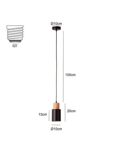 Alpinaluz "KIRA" Hang Lamp In Bruin Metaal Hout Sc inavian Moderne E27 view 10