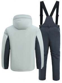 Set de 2 piezas Estilo Novio Hombre Deportes y Deportes al Aire Libre, Ropa Deportiva Profesional y Ropa de Recreación, Conjunto de Traje de Esquí Estilo Novio Hombre Parte Superior y Bottom HX5592 Atuendos de Esquí Invierno - Gris Claro - Ver 11