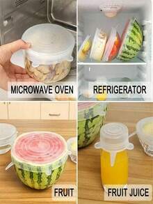 12/6pcs Silicone Stretch Lids, Reusable Durable Food Storage Lids For Bowls, 6 Different Sizes To Fit Most Containers, Dishwasher And Freezer Storage, Summer Kitchen Must-Haves - Multicolor - View 6