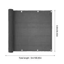 Pantalla de privacidad para valla de 90 cm x 5 m, para balcón, cubierta de privacidad, parabrisas para porche, terraza al aire libre, patio, balcón, para cubrir el sol, Valla de privacidad de 2.95 x 16.4 pies, cubierta de sombra de esgrima resistente para pared, jardín, patio trasero - Gris Oscuro - Ver 2