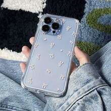 Funda creativa para teléfono Funda de teléfono: Funda transparente - Funda de lujo de TPU suave a prueba de golpes compatible con iPhone 17, 16, 15, 14, 13, 12, 11 Pro Max, 16, 15, 14 Plus, 13, 12, X, XS Max, XR, 8, 7 Plus con patrón de cintas de flores, funda suave a prueba de golpes para chicas y mujeres - 1 pieza - Ver 7