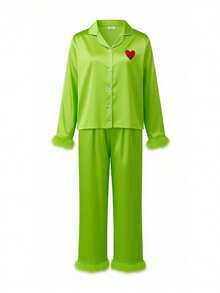 Women Two-Piece Outfits - Fluorescent Green - View 4