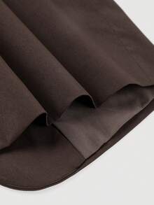 时尚设计休闲优雅纯色纽扣褶边女式通勤休闲优雅简约西装外套和裤子套装，适合晚间约会、节日、婚礼、学校、度假、办公室、日常、生日派对、约会、正式晚宴、返校派对、单身派对、旅行、茶会、机场 - 棕色 - 查看 8