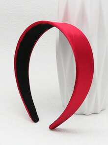 1pc Plain Red Wide Headband, Suitable For Daily Use, 4cm Width, Hair Hoop Hairband For Women, - Red - View 6