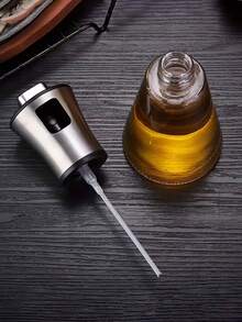 1 pezzo Spruzzatore per olio d'oliva in vetro, dispenser di olio da cucina in acciaio inossidabile 304 pressurizzato da 100/200ml, senza perdite, senza PVC, nebulizzatore per cottura, barbecue, insalata, uso in cucina