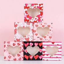 Heart Candy Gift Box With Window Valentines Day Chocolate Cookie Packaging Paper Boxes Wedding Birthday Party Supplies - Multicolor - View 3