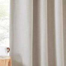 2025  Bedroom Curtains 2 Panels Sets Faux Linen Textured, Pinch Pleated Room Darkening Light/Heat Blocking Window Drapes Thermal Insulated For Living Room, Angora, W50 X L108, 2 Panels - 鉤腰帶 | 安哥拉 - 查看 8