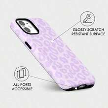 Cheetah Print All Over Print Mobile Phone Case For IPhone 17 Air 16 15 14 13 12 11 Pro Plus X XS Max Cellphone Protective Cover, Cute Leopard Case For Women, Luxury  Retro Cool Animal Print Matte Surface Design, Aesthetic Pattern Slim Hard Shell Plastic Cover, White - Màu tím - Xem 3