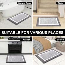 Bathroom Rugs 30x20, Extra Soft And Absorbent Microfiber Bath Mat, Non-Slip, Machine Washable, Quick Dry Shaggy Bath Carpet, Suitable For Bathroom Floor, Tub, Shower (Medium, Charcoal){Inchcolor_nameinch:InchCharcoalandWhiteinch,Inchsize_nameinch:Inch30\Inchx20\Inchinch} - CharcoalandWhite - View 8