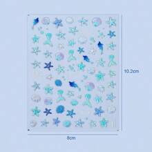 SMI Fine 1pc Adorable Starfish Koi Fish Decal 5D Jellyfish Ocean Fish Bubble Stickers Suitable For DIY Jewellery, Epoxy Resin Accessories - Clear - View 23