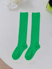 1 Pair Children's Solid Color Knee-High Socks, Casual & Versatile For Girls Aged 8-16, Suitable For Boys And Girls Aged 10-16, Autumn/Winter