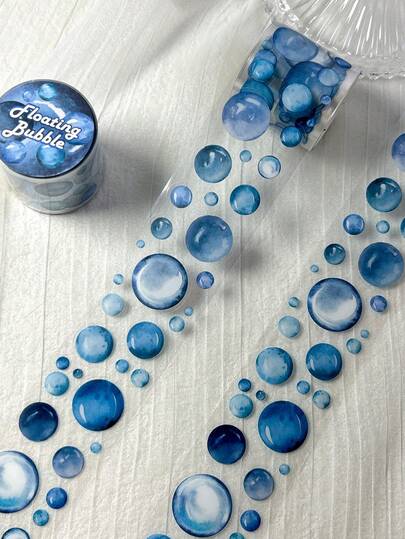 1卷 浮泡PET装饰胶带，适用于剪贴簿、DIY、手账、杂志、相册等。