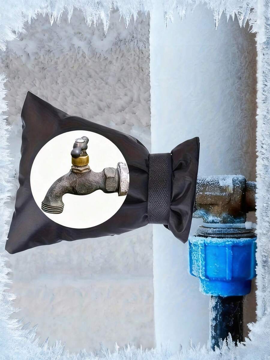 3pcs Faucet Anti-Freeze Cover,Outdoor Water Faucet Cover,For Winter Freeze Protection Pipe Insulation Insulated Spigot Backflow Cover,With Insulation And Foldable Design - Universal Hose Connector Protector, Includes Easy Installation Hardware, Fits Standard Pipes, Durable Fabric Material, Cold Weather Gear - Multicolor - View 1