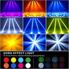 U'King 120W LED Beam Pattern Moving Head Light With 18 Prisms DMX Self-Propelled Stage Light Voice-Activated Mode Suitable For Performance Concert Club Disco And DJ Party Lighting - 美規A型插(110-127V) - 查看 6
