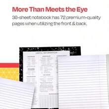 Flexible Cover Ruled Composition Book With 36 Sheets Ideal For School Note-Taking Journaling And Daily Planning Measures 8-1/2 X 7 Inches For Convenient Portability And Easy Organization - As Pic - View 7