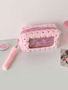 1 قطعة حقيبة قلم رصاص سعة كبيرة بتصميم عقدة الفراشة بسيط على الطراز الكوري، حقيبة تخزين قرطاسية عصرية، منظم للطلاب