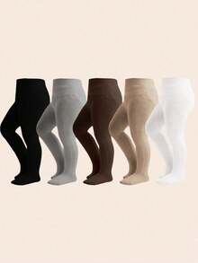 5pcs/Set Infant & Toddler Autumn/Winter Knitted Cable Warm Leggings - Multicolor - View 5