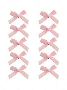 10PCS 1.6 Inch Bow Hair Clip Duckbill Clip - Ballet Style Ribbon Small Hairpin Dopamine Sweet Hair Braiding Accessory - Multicolor - View 4