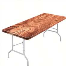 1件天然木纹设计餐垫 - 高级纹理桌面保护垫，适用于各种家居风格，长方形，户外野餐，带弹性边角，色彩鲜艳，户外 | 曼陀罗图案 | 涤纶面料，野餐配件 - 彩色 - 查看 13