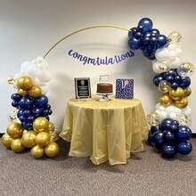 50/25 Stücke 25 cm (10 Zoll) Marine Blau und Metallic Gold Konfetti Luftballons mit Bändern, geeignet für Geburtstag, Baby-Shower, Abschlussfeier, Eid Feier Dekoration - Verschiedenfarbig - Übersicht 4