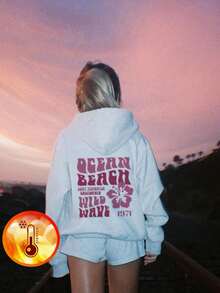 1 套女童休闲印花连帽卫衣，长袖加厚抓绒设计，适合秋冬季节 - 穿上我们舒适时尚的儿童连帽衫，探索世界！ - 白色 - 查看 6