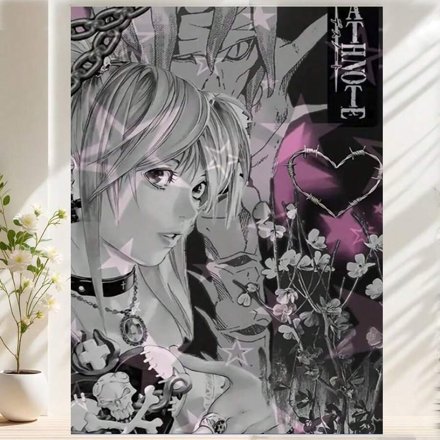 Framed 1PC Room Decor DeathNote Anime Poster MisaAmane/Lawliet Canvas Print Gothic Dark Theme Wall Decor With Ryuk'S Notebook  Artwork For Anime Fans, Living Room, Bedroom Canvas Painting Perfect Christmas Gift For  Manga Supporters, Anime Wall Art, Vibrant Illustration, Room Decoration, Durable Material - Đóng khung - Xem 1