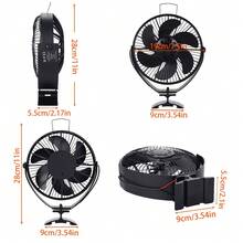 6叶片壁挂式立式壁炉风扇热能炉灶风扇带保护罩隔热罩静音 - 10.5x5.5x25cm - 查看 6