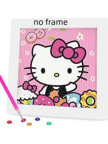 三丽鸥Hello Kitty钻石画DIY手工套装，儿童装饰画桌面摆件，室内装饰，儿童节、生日礼物