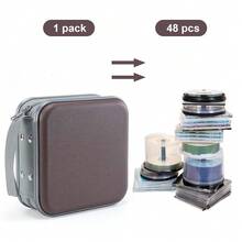 UENTIP CD Case For Car,48 Capacity DVD Case Portable Zipper Holder Large Storage CD Wallet CD Organizer Home Travel (Coffee, 48){Inchcolor_nameinch:Inchcoffeeinch} - Coffee - View 5