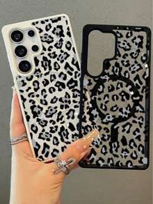 Adorable Black Leopard Print Magnetic Case With Lightweight, Drop-Resistant Design And Girly Chic Styling. Suitable For IPhone 17, 17 Air, 17 Pro, 17 Pro Max, 16, 15, 14 Pro Max, 13, 12, 11 Plus, And The Galaxy S22/S23/S24/25 Ultra/FE+. This Is A Shockproof Acrylic Cover For Smartphones, A Protective Magnetic Case For Cell Phones, And An Aesthetic Resistance Case. - 彩色 - 查看 2