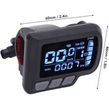 Asixxsix Medidor de Pantalla LCD LCD de Bicicleta Eléctrica, Pantalla de Panel de Scooter Eléctrico de 6 Pines de 6 Pines, Panel de Control del Medidor de Pantalla de Bicicleta de 24-48V - 1 - Ver 3