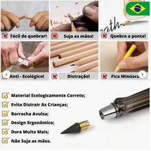 LÁPIS INFINITO ETERNO COM BORRACHA (EQUIVALE A 100 LÁPIS) - Multicolorido - Visão 8