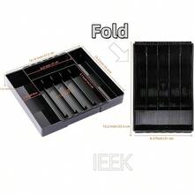 Kitchen Drawer Organizer Cutlery And Utensils, Adjustable Silverware Drawer Organizer Tray, Kitchen Storage Divider Spatula Tools, Gadgets, Forks, Knives, Spoons And Chopsticks, Black - L - Trung bình + Đen - Xem 3