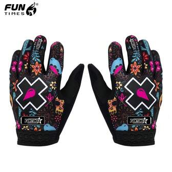 FUNTIMES 1 Pair Anti-Slip Durable Outdoor Cycling Full Finger Gloves